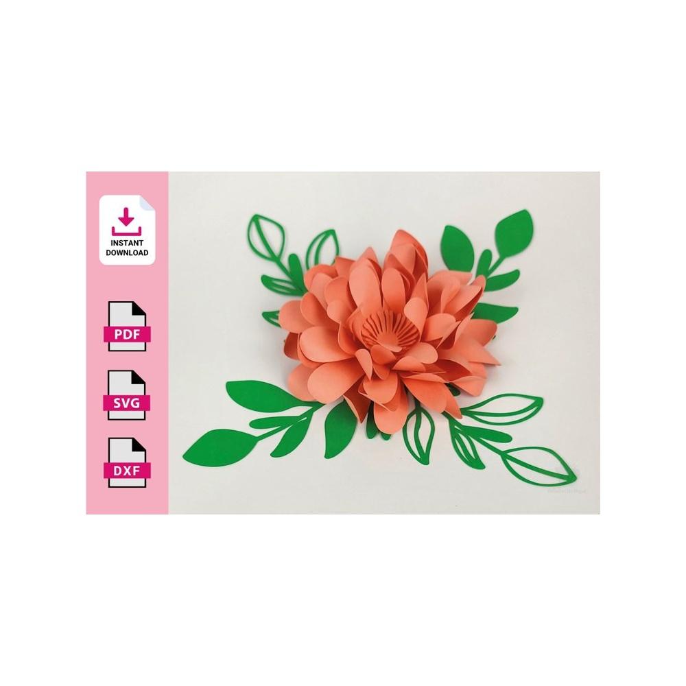 Flower_131_with_foliage_Abelha_de_papel