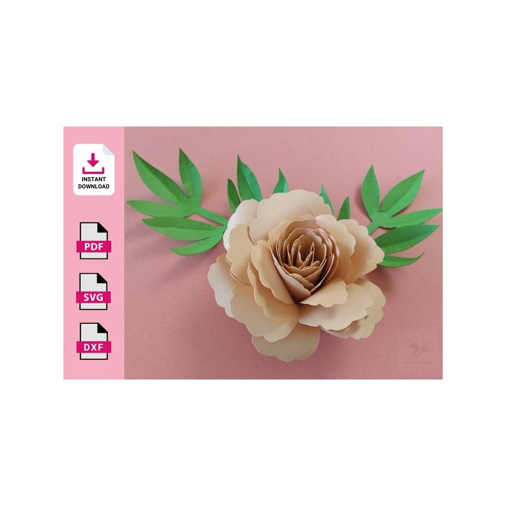 Flower_63_With_foliage_Abelha_de-Papel