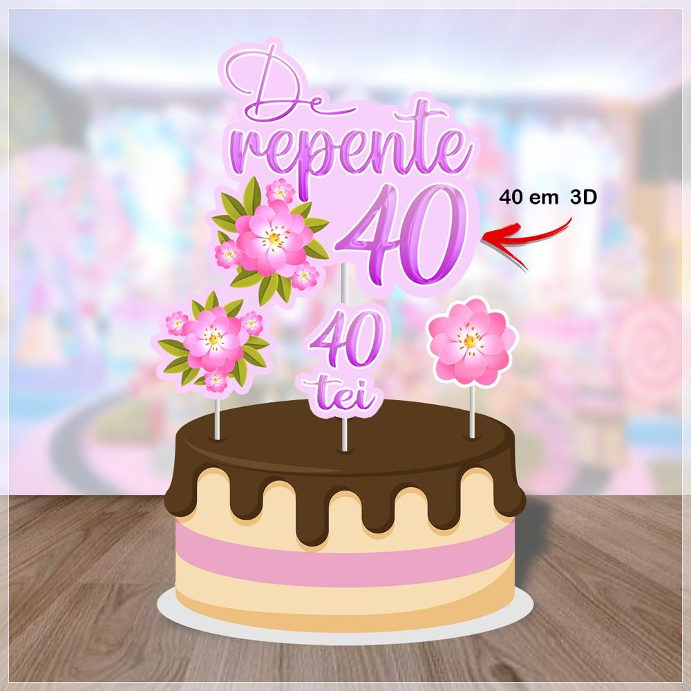 Arquivo de Corte Topo de Bolo 04 - 40 Anos a
