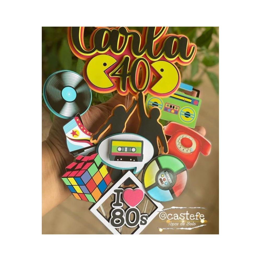 Topo de bolo 03 - Anos 80 a