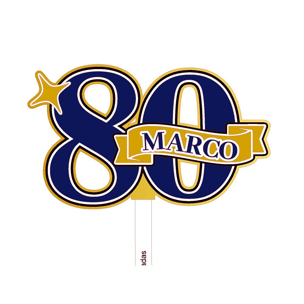Topo de bolo 80 anos