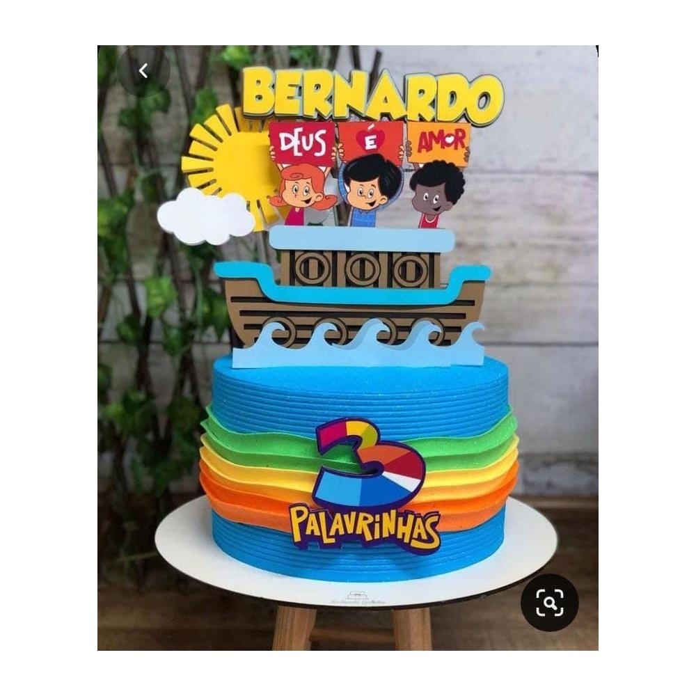 Arquivo de Corte Topo de Bolo 02 - 3 Palavrinhas a