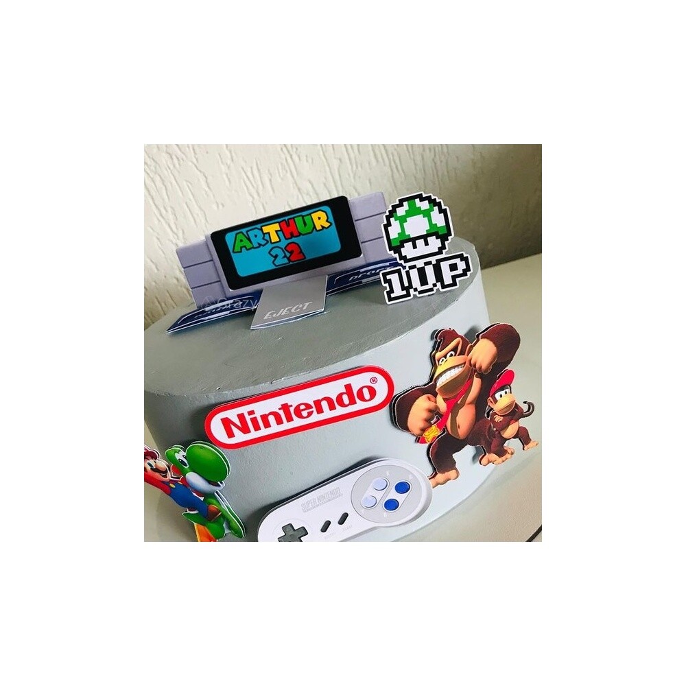 Topo de Bolo Gamer - Vídeo Game 11 Kits Digitais para Imprimir