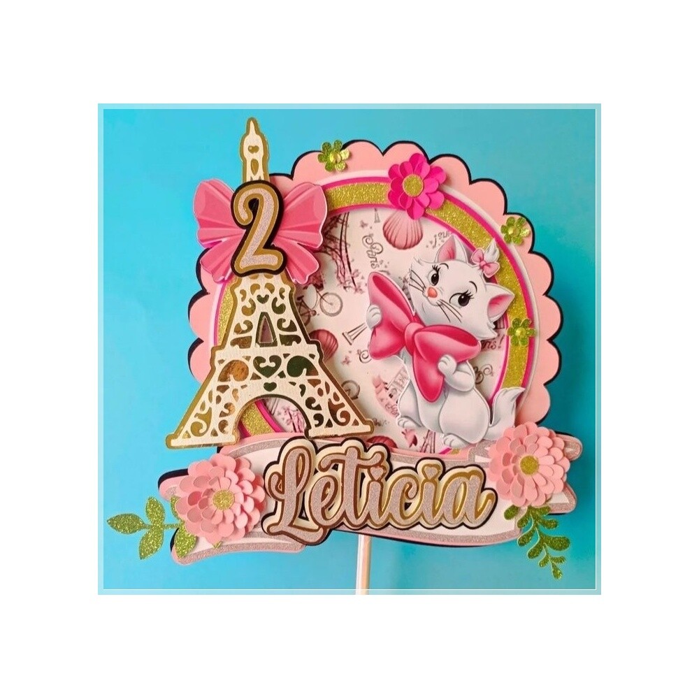 Topo de bolo Gatinha Marie 07 para imprimir