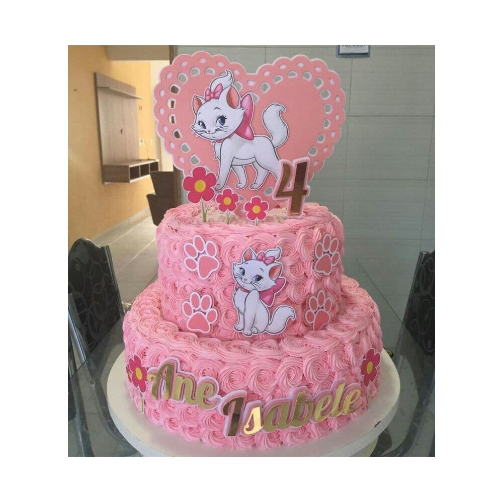 Topo de bolo Gatinha Marie 09 para imprimir