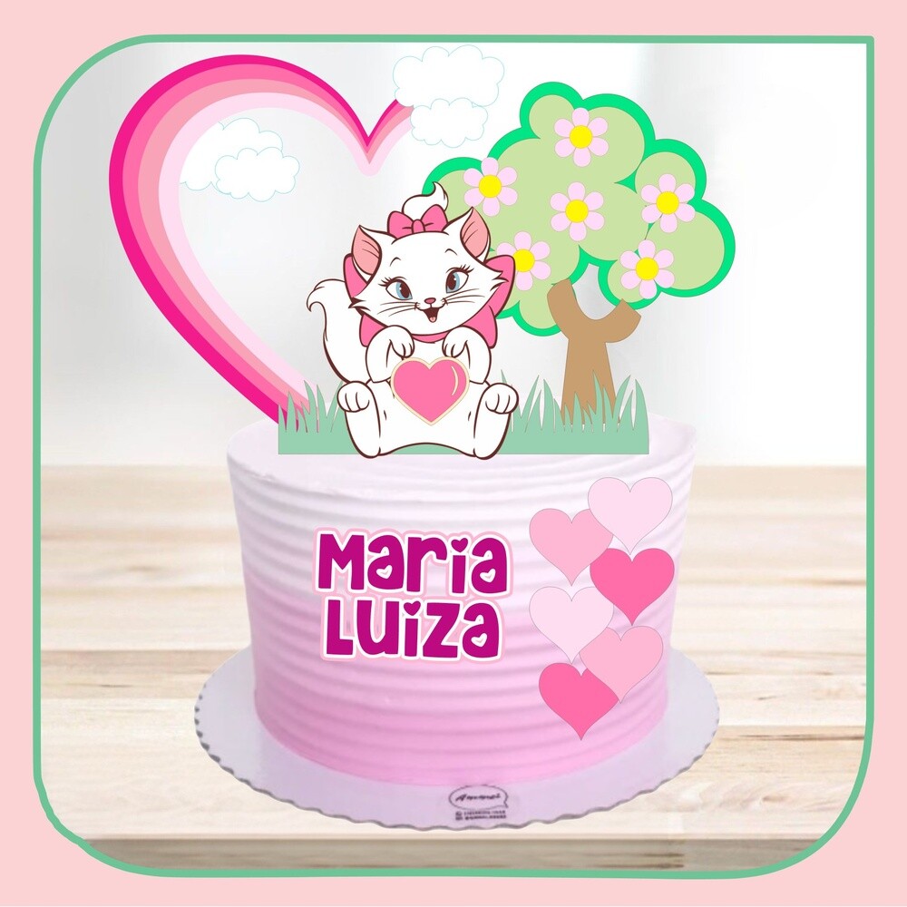 Topo de bolo Gatinha Marie 15 para imprimir