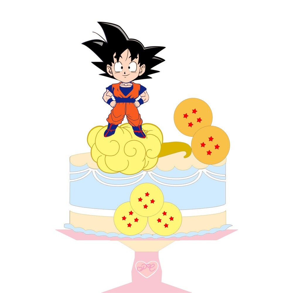 Topo de Bolo Goku 02 para imprimir
