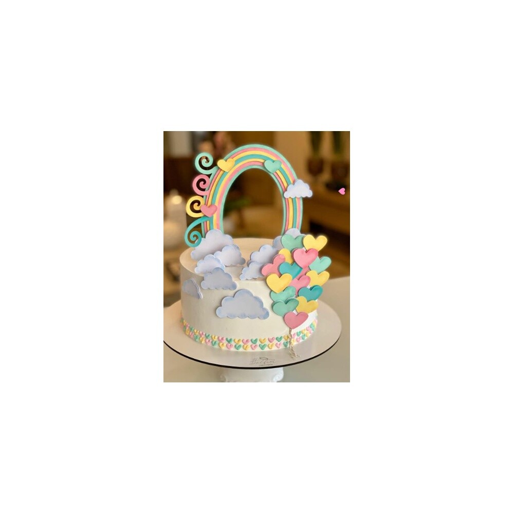 Topo de bolo 16 - Arco Iris a