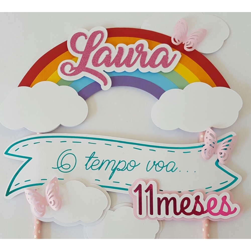 Topo de bolo 31 - Arco Iris a
