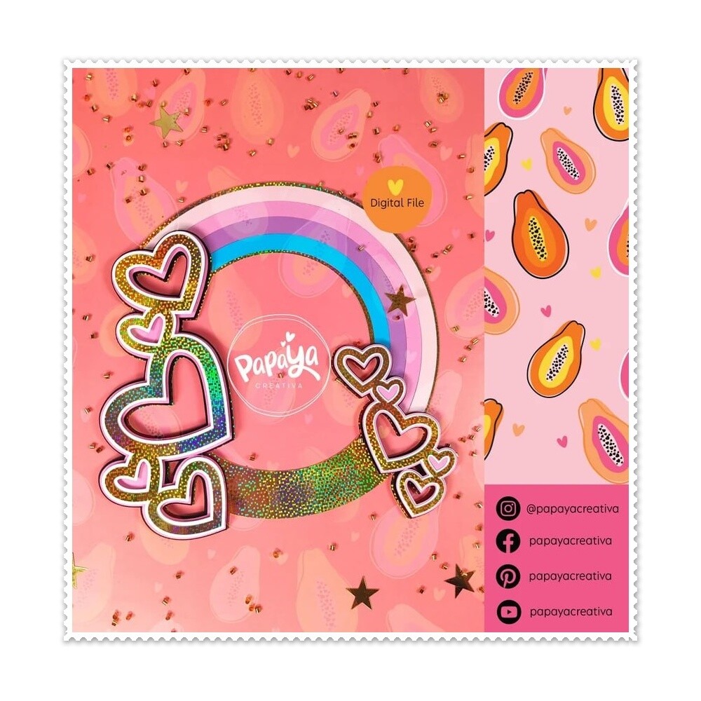 Topo de bolo 32 - Arco Iris a