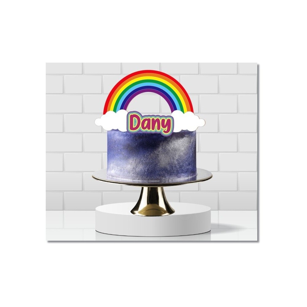 Topo de bolo 45 - Arco Iris a