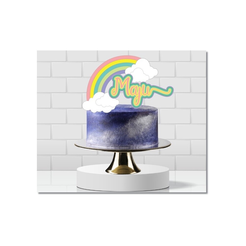 Topo de bolo 47 - Arco Iris a