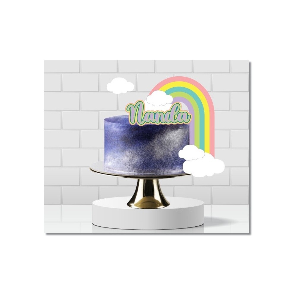 Topo de bolo 48 - Arco Iris a