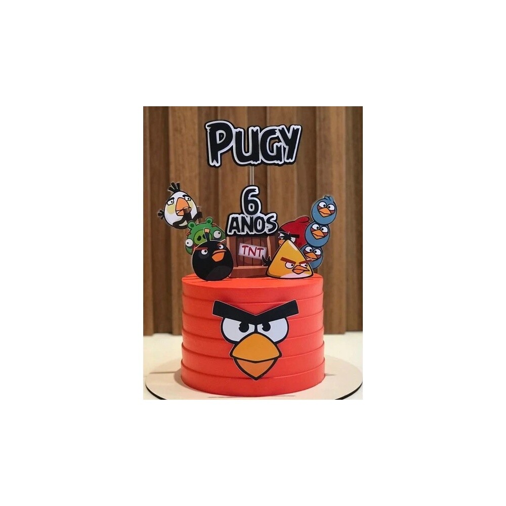 Topo de bolo 04 - Angry Birds a
