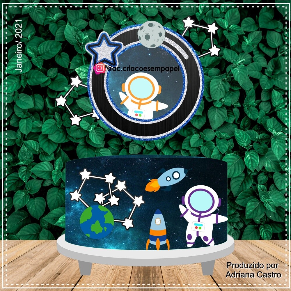 Topo de bolo 07 - Astronautas a