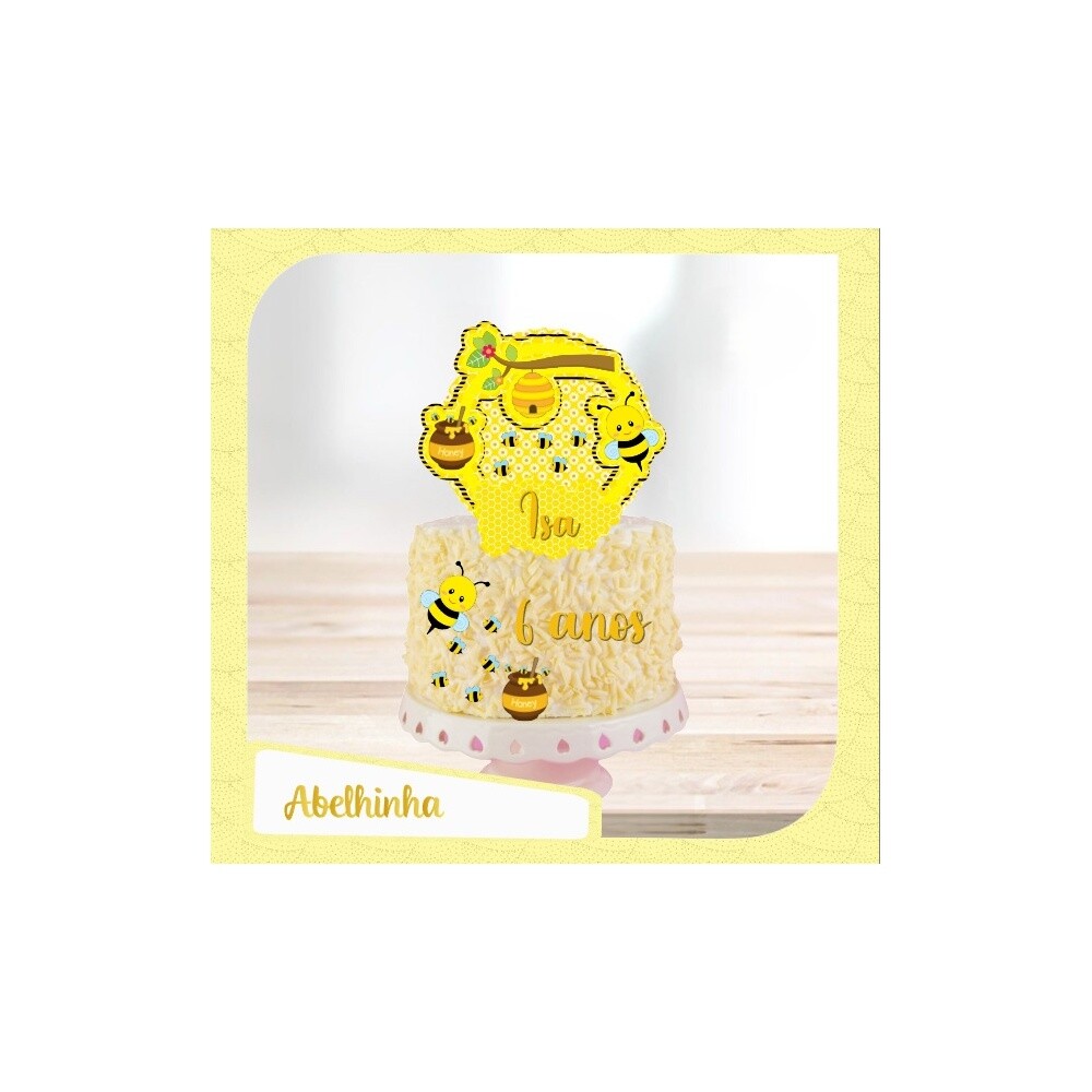 Topo de bolo 46 - Abelhinha a