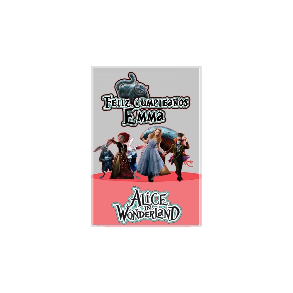 Topo de bolo 13 - Alice no Pais das Maravilhas a