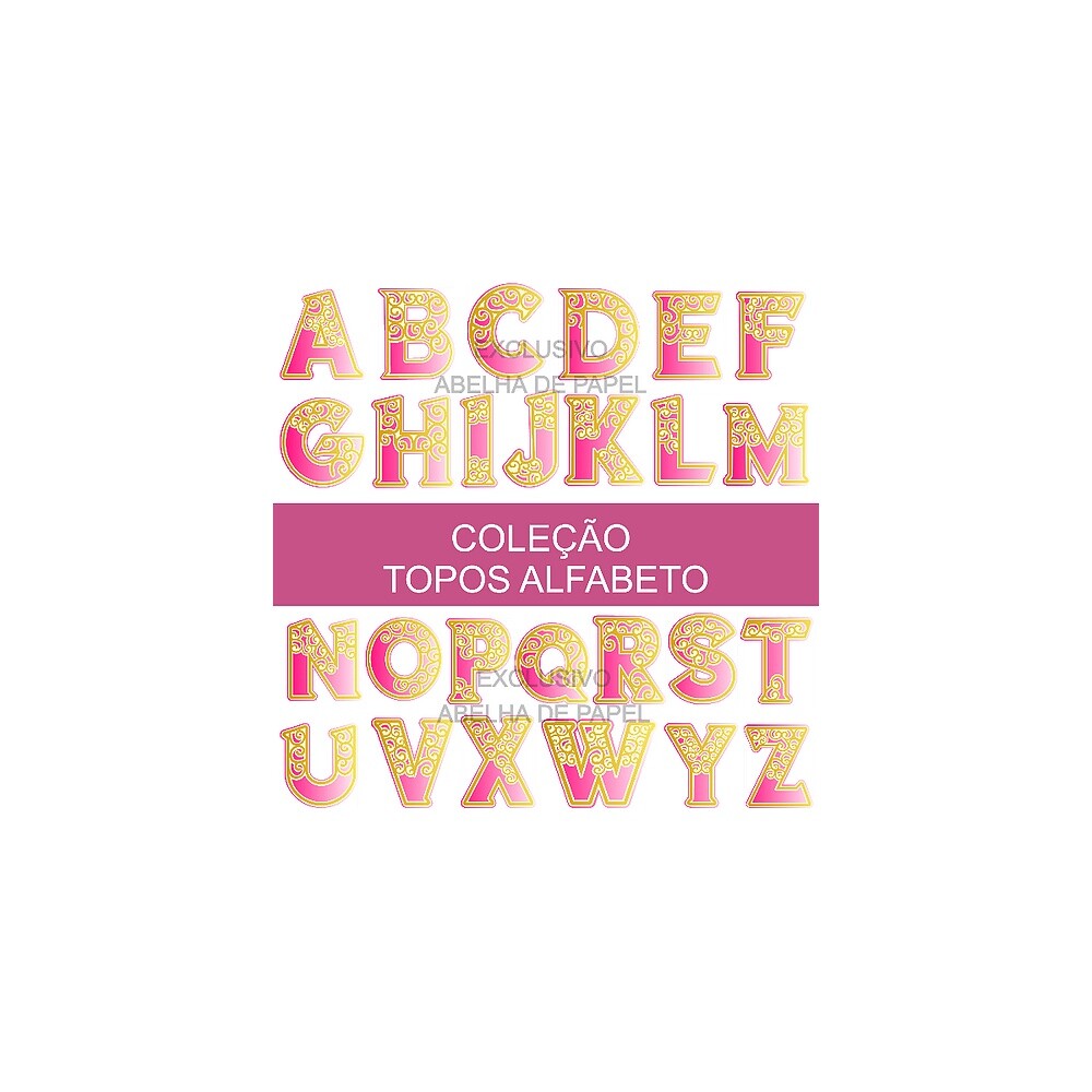 Topo de bolo 09 - Alfabeto a