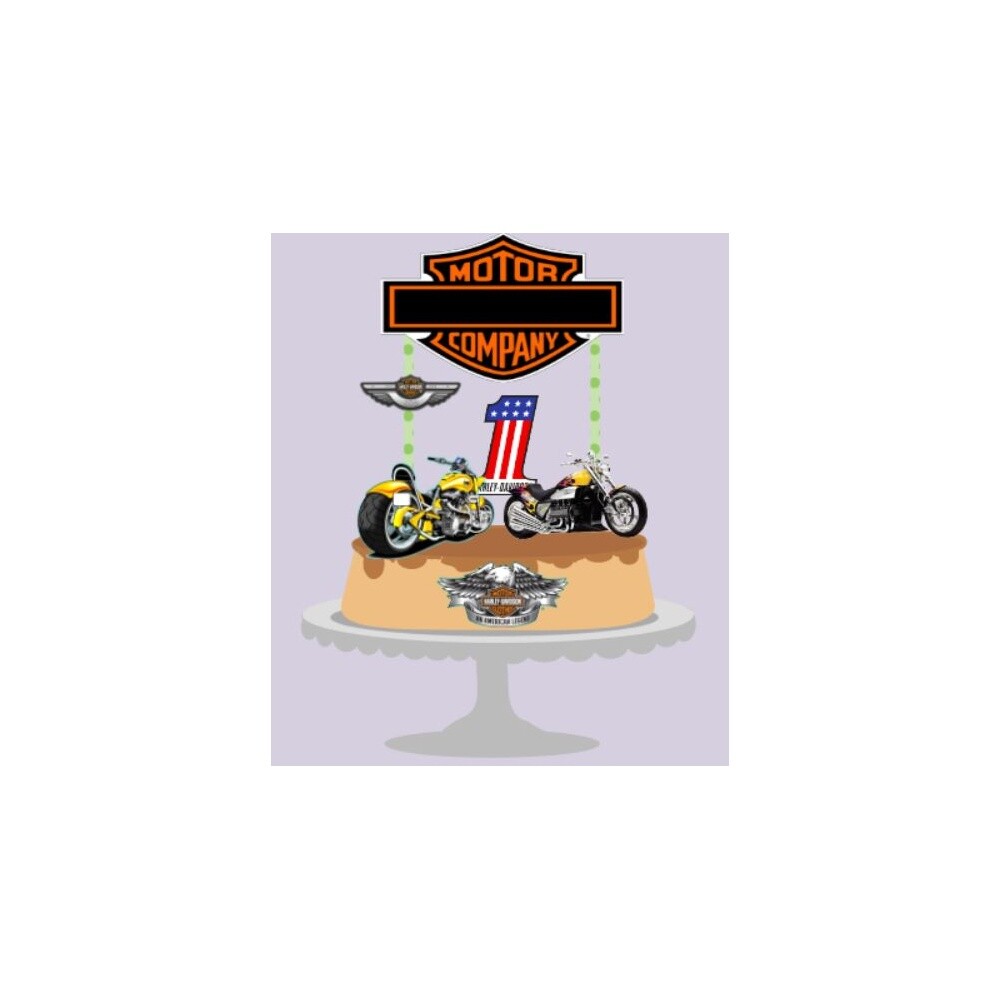 Topo de Bolo Moto 04 Arquivo digital