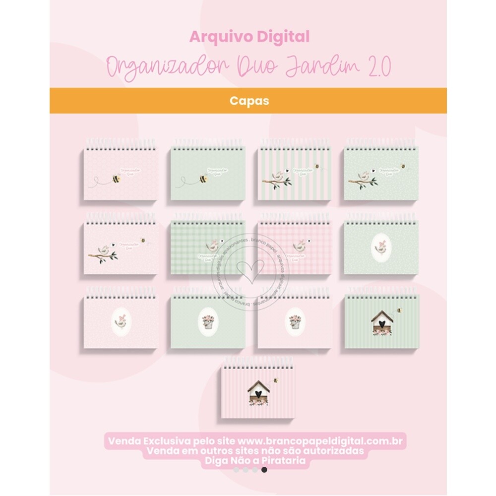 Arquivo digital Organizador Duo Jardim A5 2.0