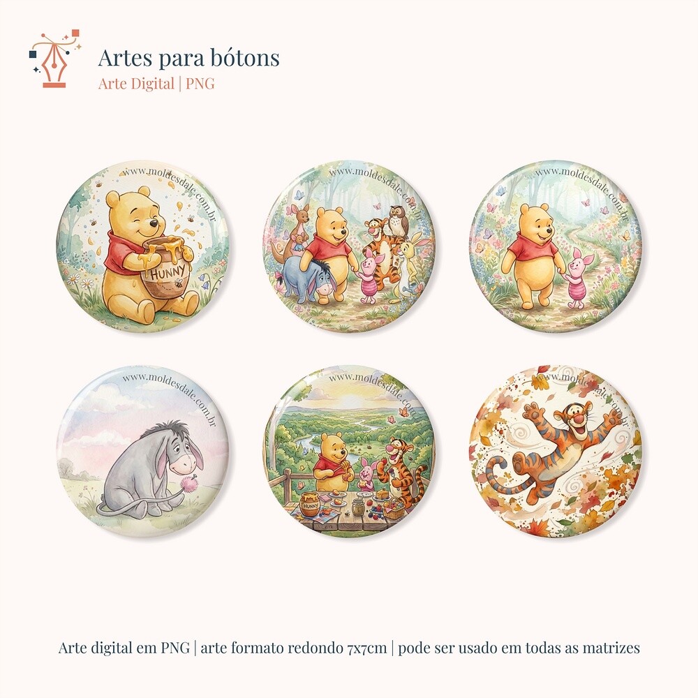 ARTES PARA BÓTONS URSINHO E AMIGOS