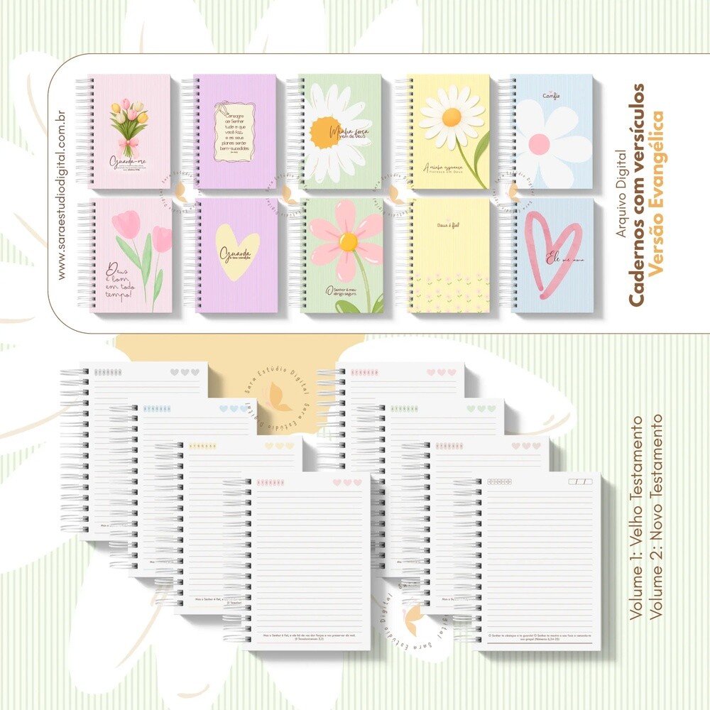 Arquivo Digital Caderno com versículos - Evangélico