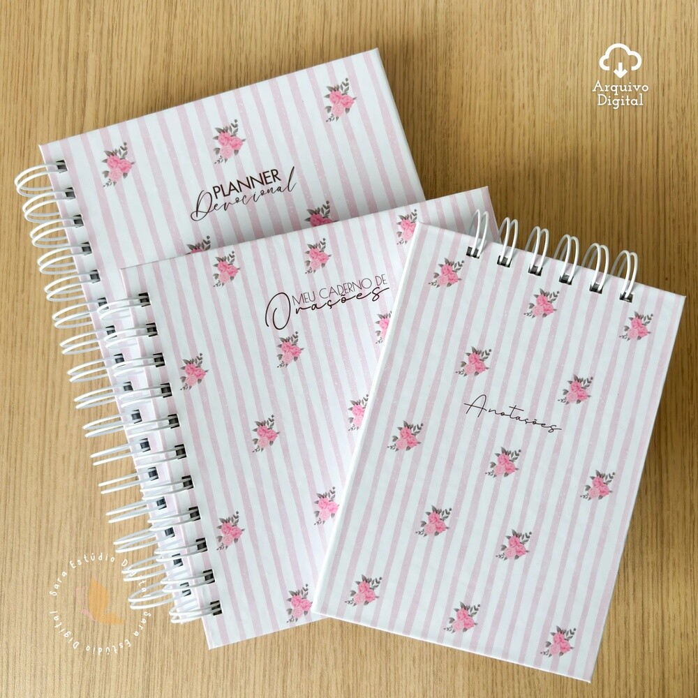 Kit Digital Devocional Evangélico + Caderno de oração + Anota?