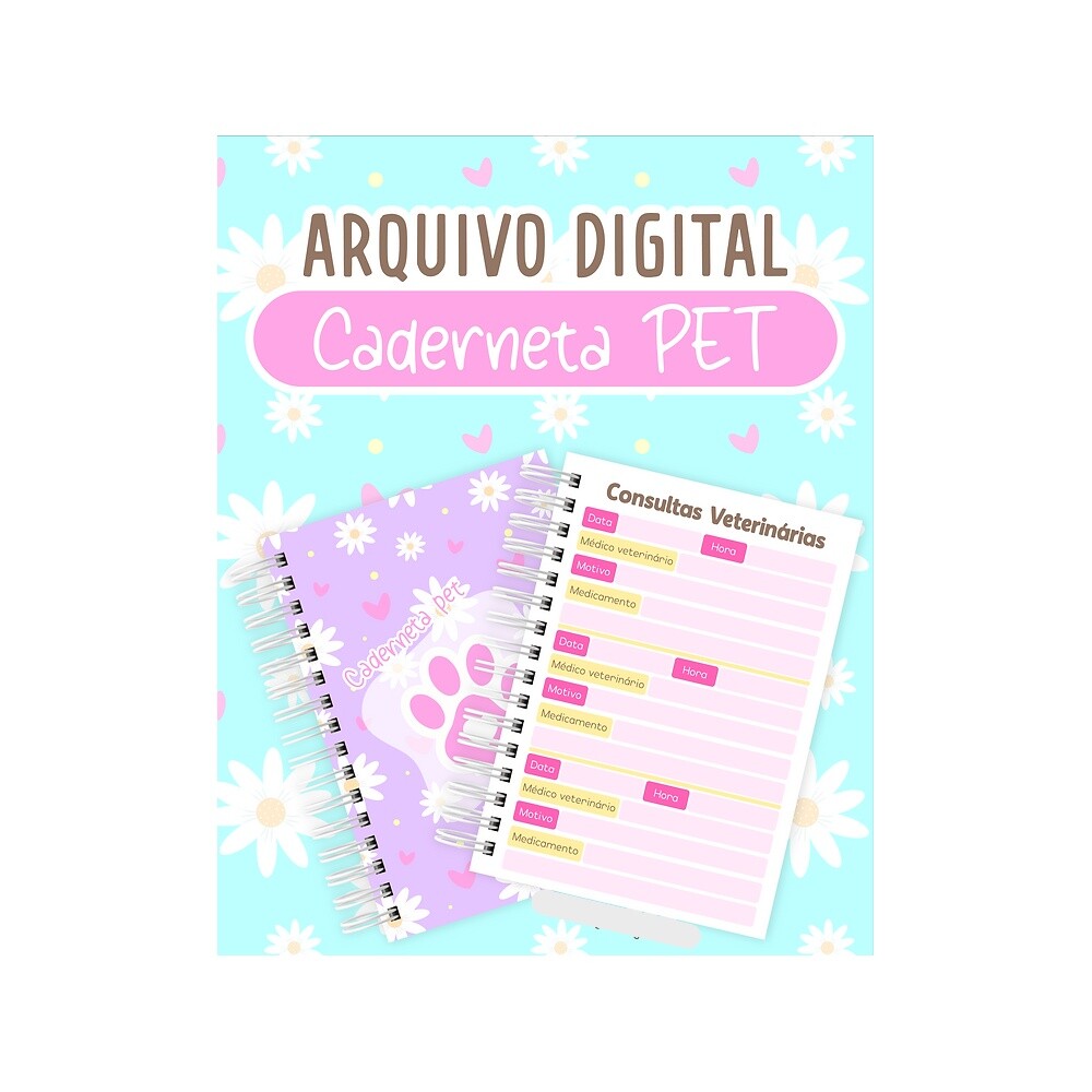 Arquivo Digital de encadernação Caderneta Pet