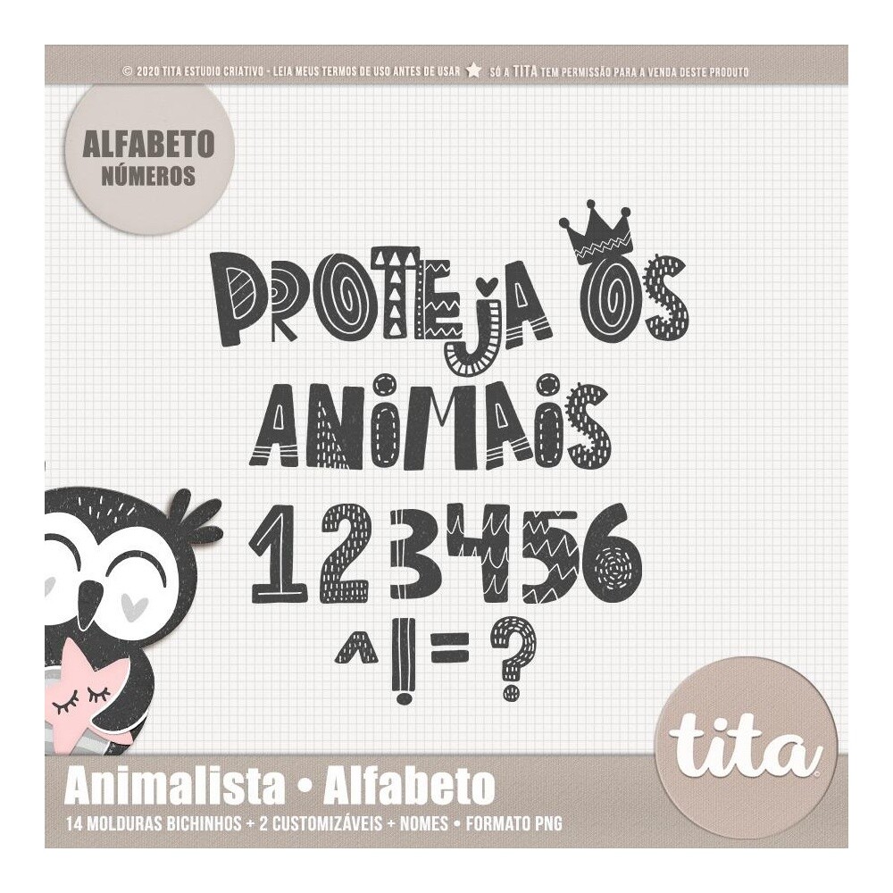 Animalista - Alfabeto (Letras e Números)