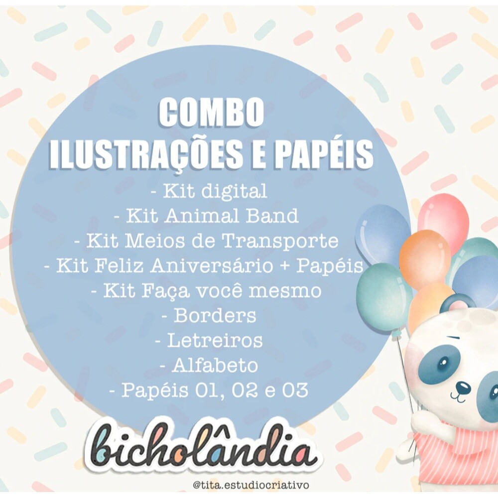 Cópia de Bicholandia Combo Ilustrações e Papeis