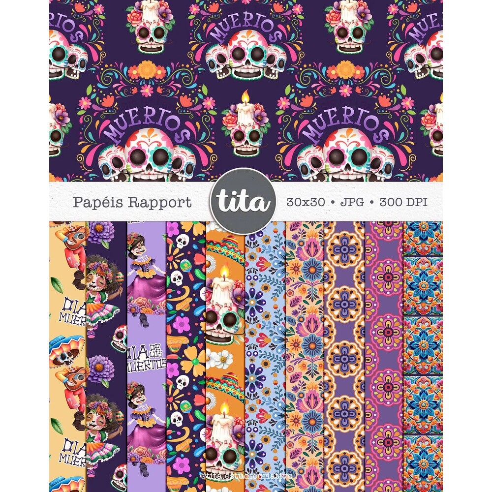 Día de Los Muertos - Combo Ilustrações e Papéis
