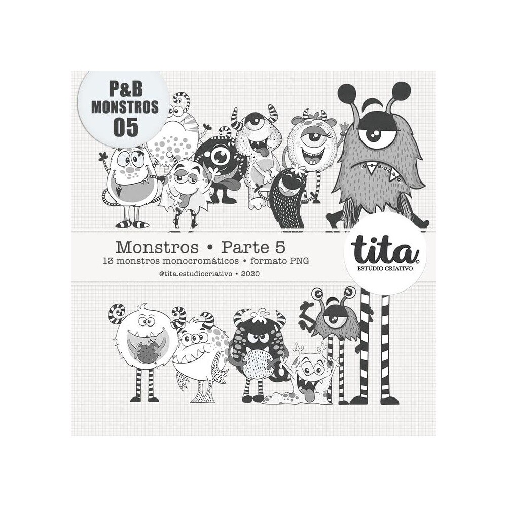 Monstros Parte 05 (Monocromático)
