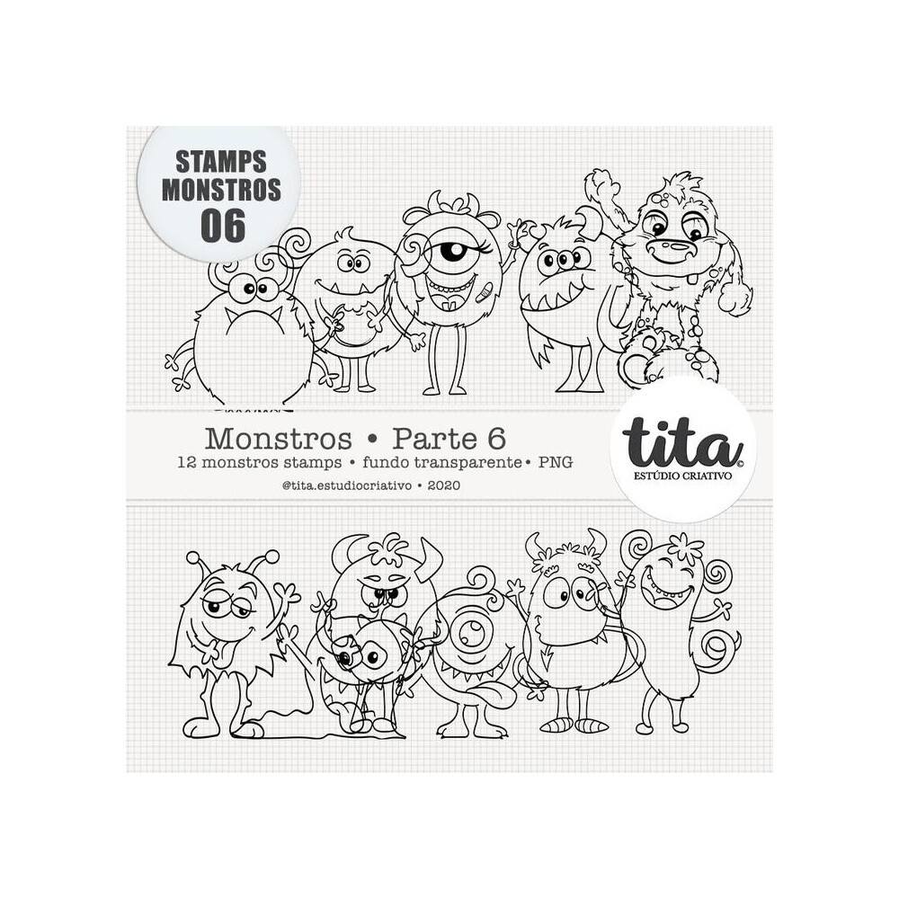 Monstros Parte 06 (Stamps P%3A Colorir)