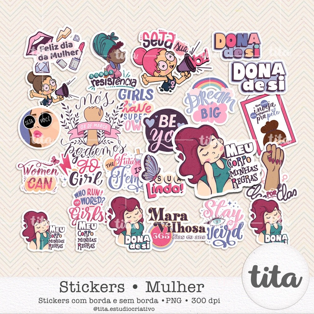 Mulher - Stickers + Papéis