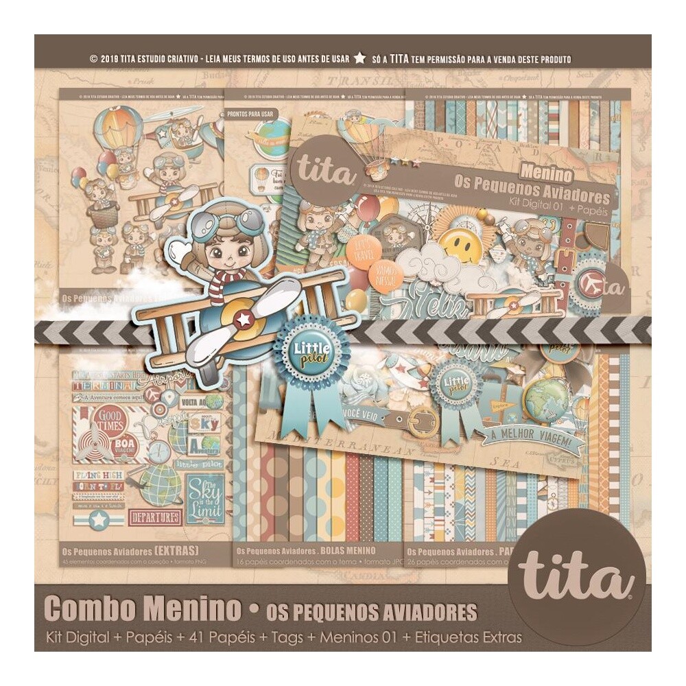 Os pequenos aviadores - combo menino