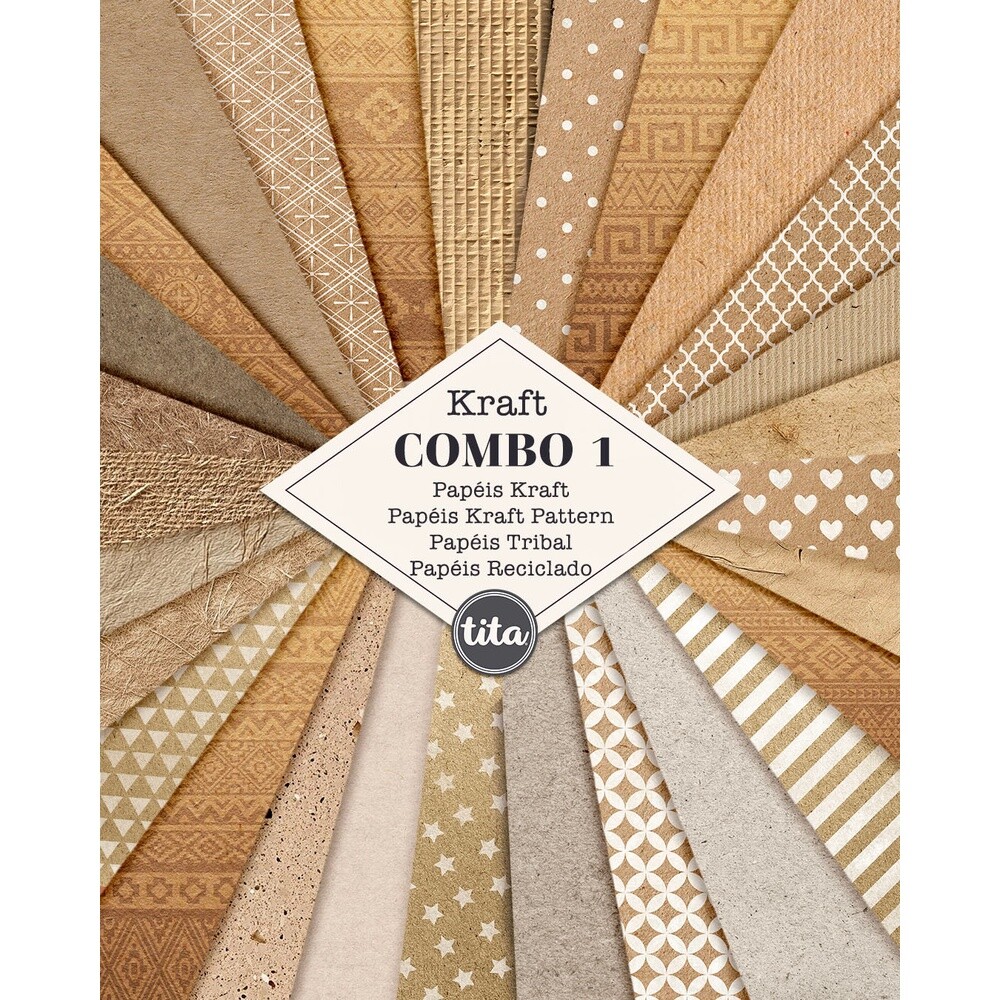 Papéis Texturas - Combo 01 - Kraft