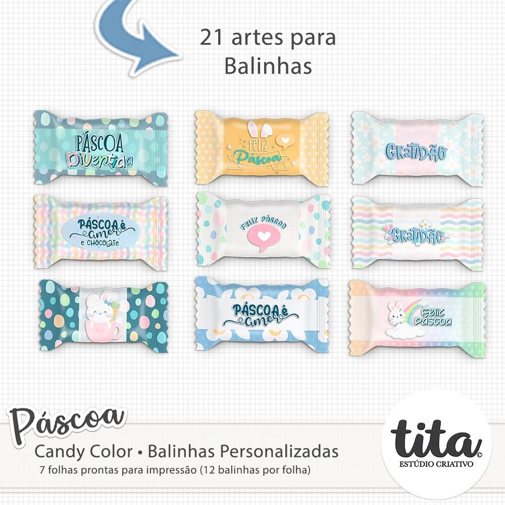 Páscoa Candy Color - Balinhas Personalizadas