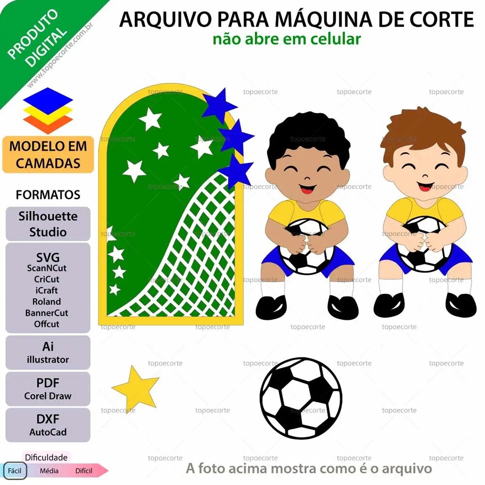 Kit Digital Futebol Menino Sentado No Bolo