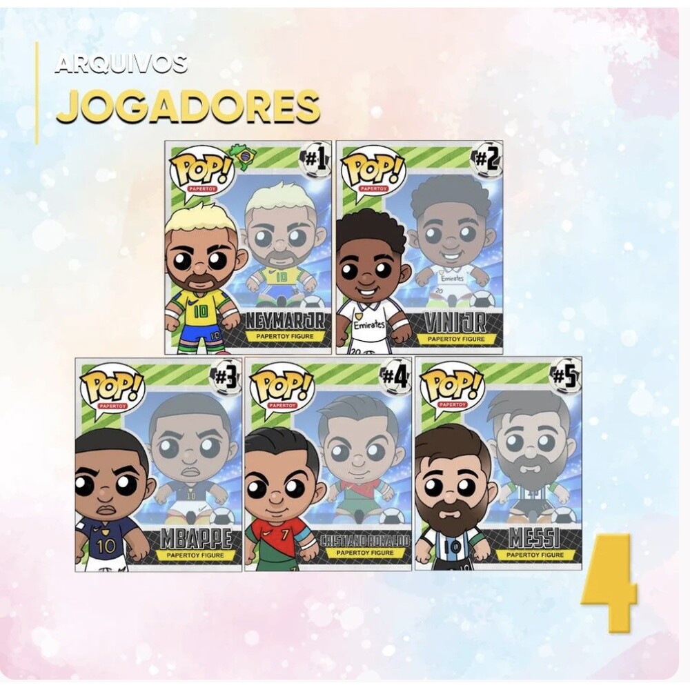 Kit Digital COLEÇÃO FUNKOS POP FUTEBOL