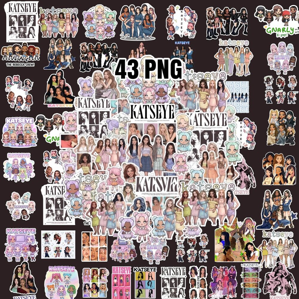 04 - Pacote de PNGs Katseye Kpop, 43 designs de fanart