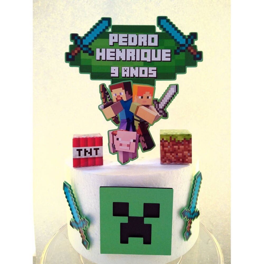 Topo de Bolo Minecraft 12