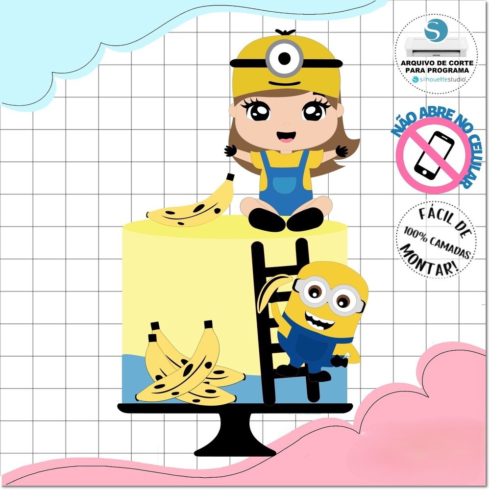 Topo de Bolo Minions 15