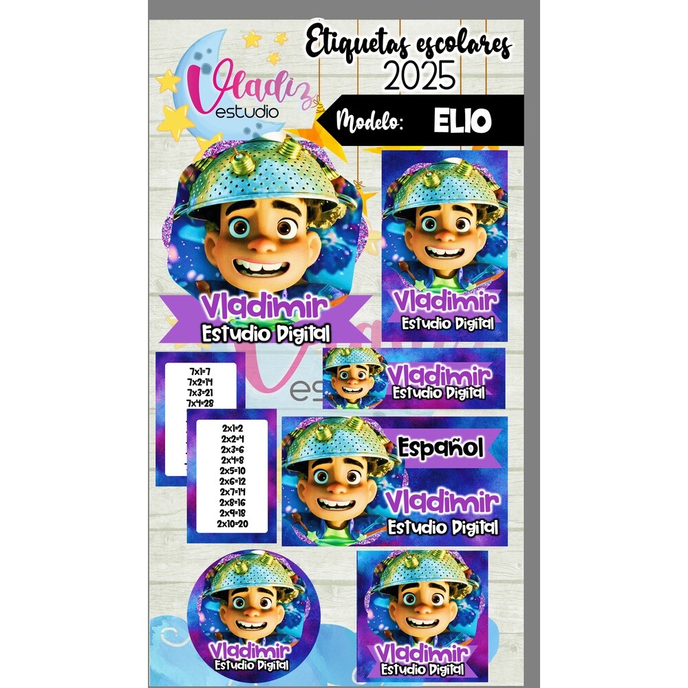 Kit Digital Etiqueta Escolar ELIO
