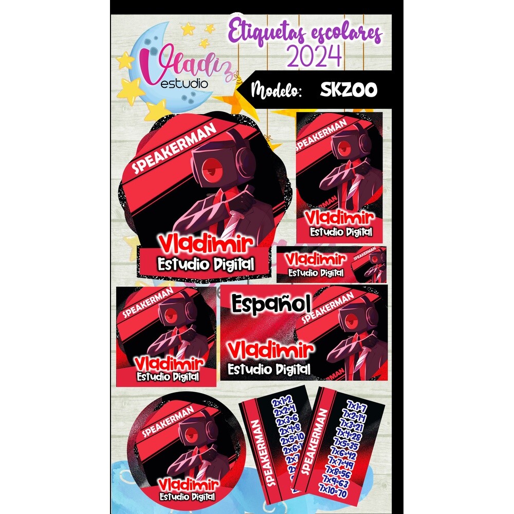 Kit Digital Etiqueta Escolar SPEAKERMAN