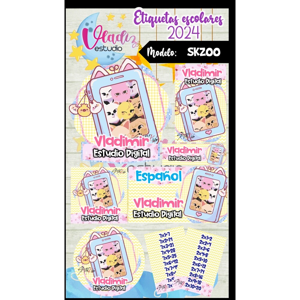 Kit Digital Etiqueta Escolar SKZOO STRAY KIDS