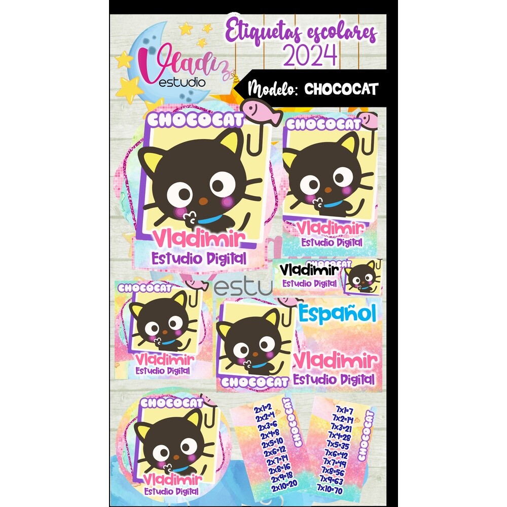 Kit Digital Etiqueta Escolar CHOCOCAT