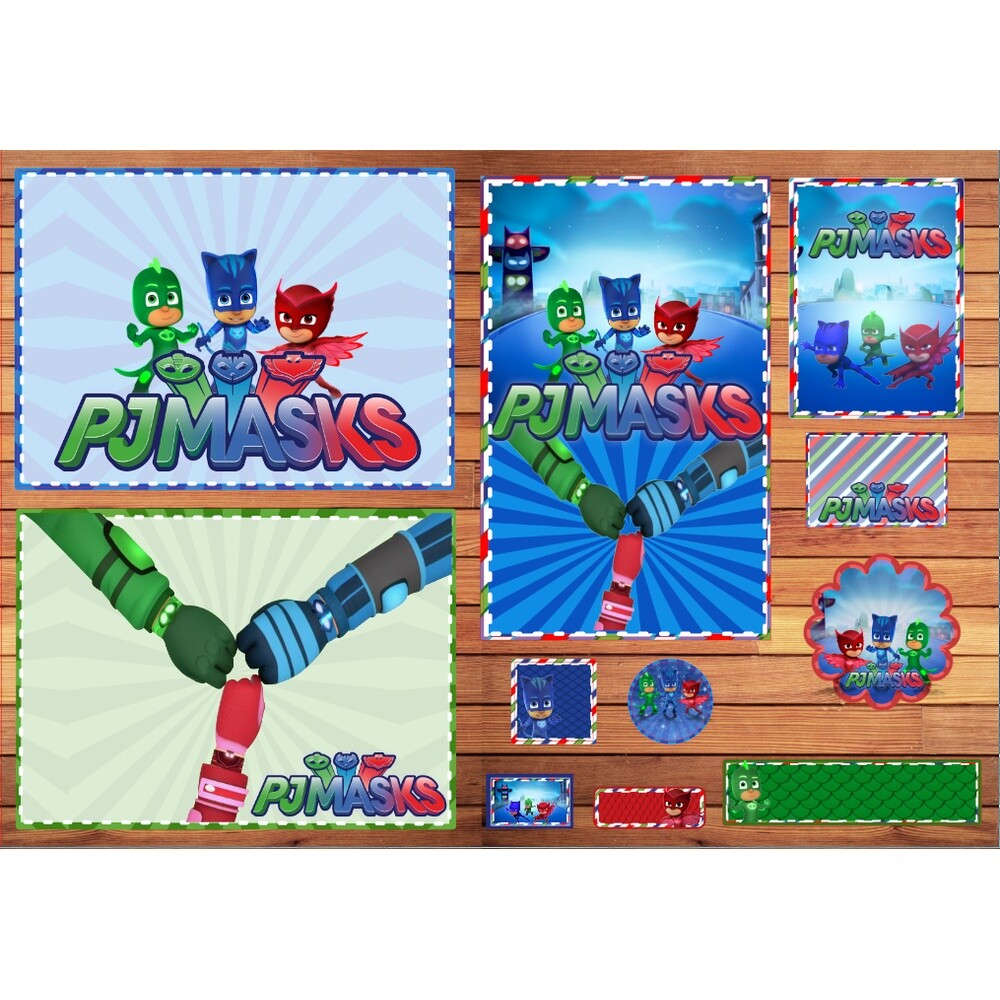 Kit Digital Etiqueta escolar para imprimir Pj Mask V3 EE