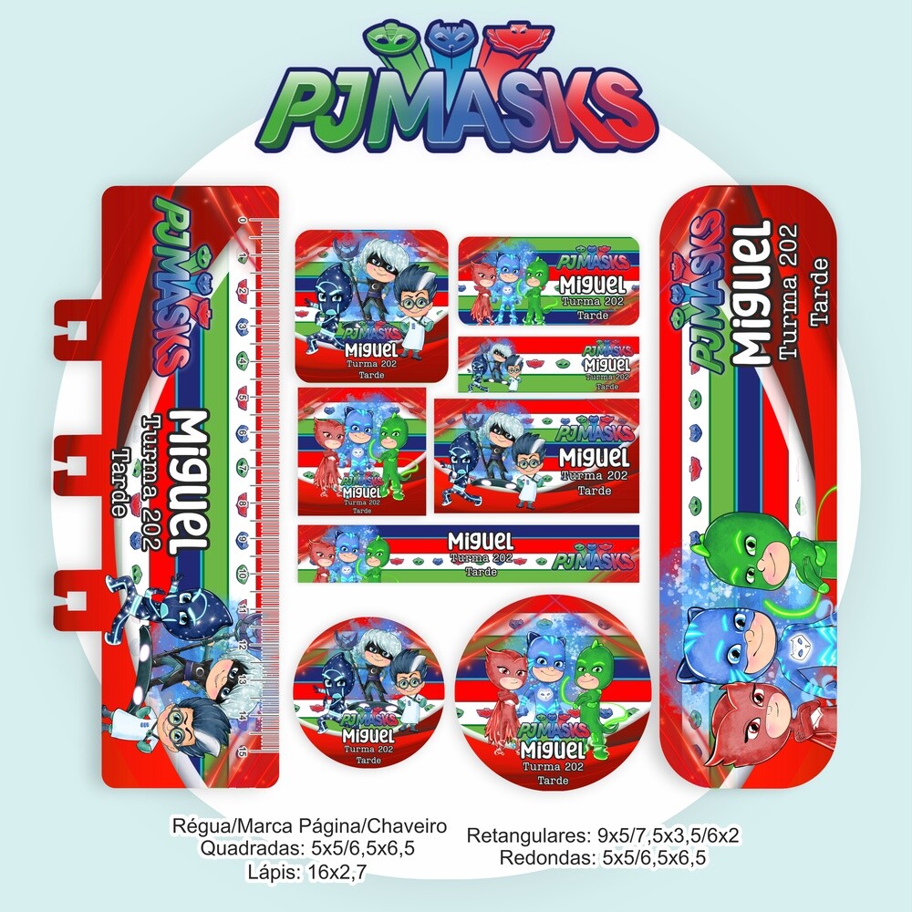Kit Digital Etiqueta escolar para imprimir Pj Mask V5 EE