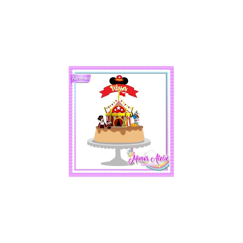 Topo de Bolo Mickey Circo 01