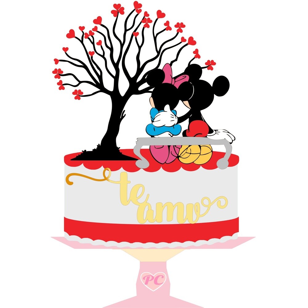Topo de Bolo Mickey e Minnie 09
